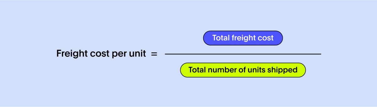 An equation to calculate freight cost per unit shipped